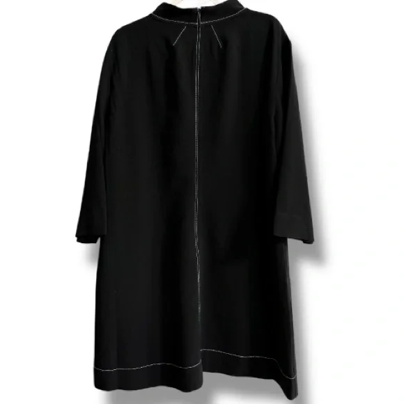 MM LaFleur The Kinsley Dress Everyday Crepe Black Contrast Stitching NWT Size 18 - Picture 6 of 11